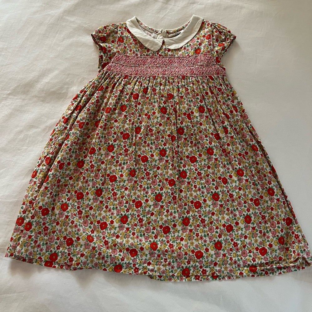 Mini Boden Multicolor Floral Dress with White Collar size 5-6Y